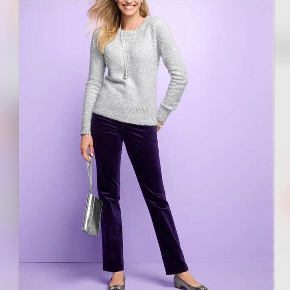 NWT TALBOTS 22WP Black Velveteen Straight Leg Pants Holiday Dressy Slimming - Picture 14 of 14